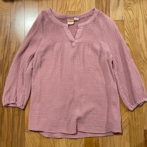C&C California blush pink double gauze cotton blouse. Size M